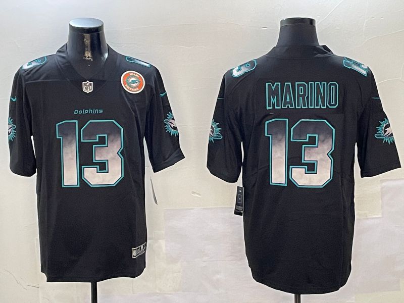 Men Miami Dolphins #13 Marino Black Nike Smoke Fashion 2024 Limited NFL Jersey style 1->philadelphia eagles->NFL Jersey